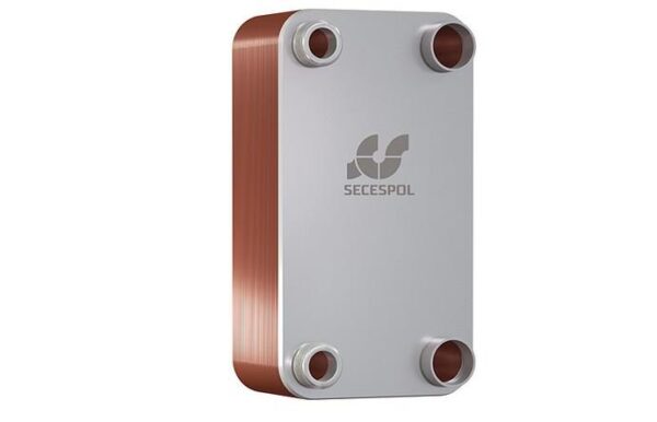 SCHIMBATOR DE CALDURA RA14, 30 DE PLACI, DIN MATERIAL INOX/CUPRU, PRESIUNEA MAXIMA DE LUCRU 32 BARI FREON/25 BARI GLICOL/APA, 4 CONEXIUNI 3/4", TEMPERATURA MAXIMA DE LUCRU 150C