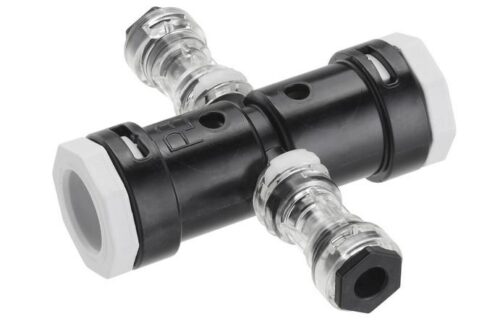 DISTRIBUITOR TRANSPARENT 2 CAI REGLABILE 20x8x8x20, 1 CALE PE FIECARE PARTE