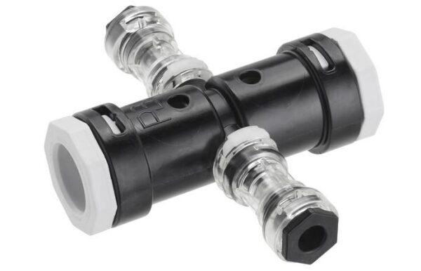 DISTRIBUITOR TRANSPARENT 2 CAI REGLABILE 20x8x8x20, 1 CALE PE FIECARE PARTE