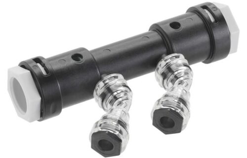 DISTRIBUITOR TRANSPARENT 2 CAI REGLABILE 20x8x8x20, 2 CAI PE ACEEASI PARTE